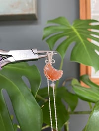 Image 3 of Silver Fire Quartz Moon Crystal Necklace
