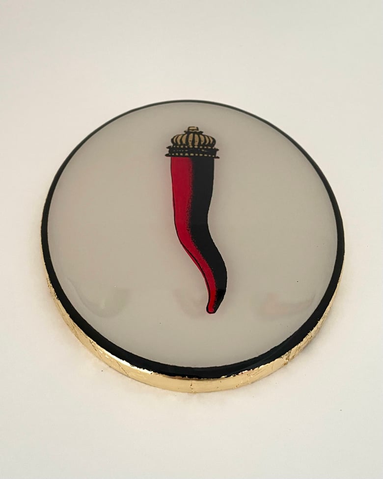 Image of Cornicello Oval Large Black/White/Red