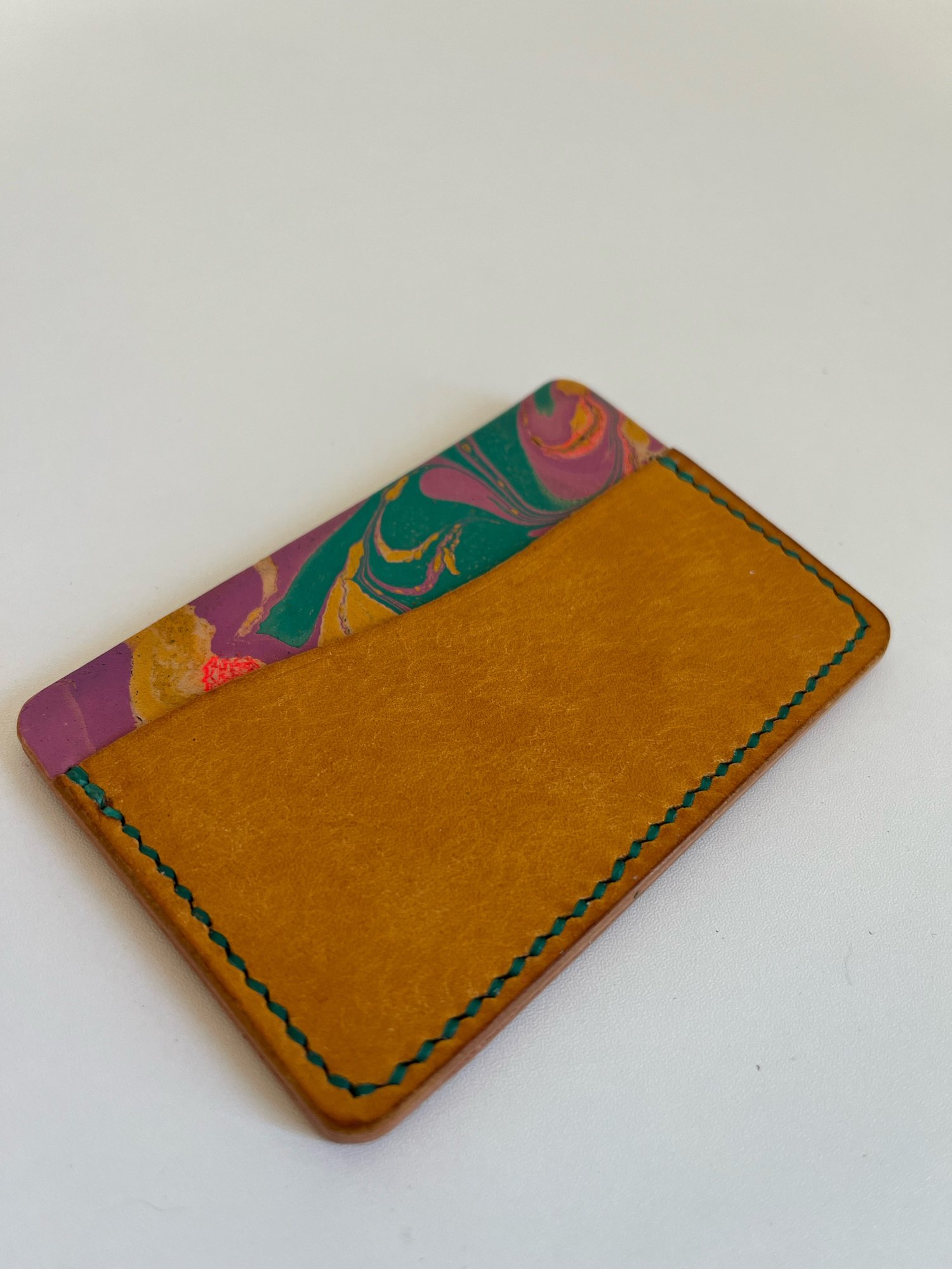 Image of Yellow Pueblo/Purple Marbled Horizontal Cardholder 