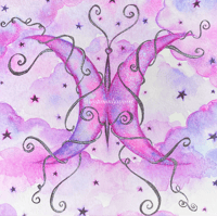Image 1 of Starry Moonfly Embellished Art Print