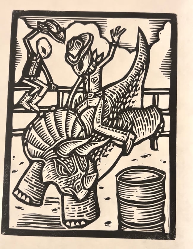 Aliens And Dinosaurs Block Print Set