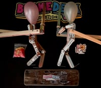 Image 1 of Gen1 Samurai Block’em Pop’em WoodBots with weapon set of 2