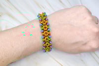 Image 2 of Eqyptian Inspired Beaded Gridlock Byzantine Bracelet