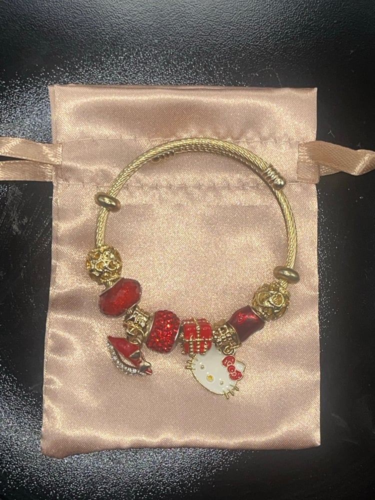 Image of Gold bracelet Hello Kitty Red