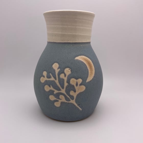 Image of Moon leaf vase blue 