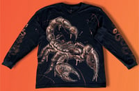 Image 1 of “SCORPION QUEEN” BLEACH PAINTED LONG SLEEVE T-SHIRT LARGE