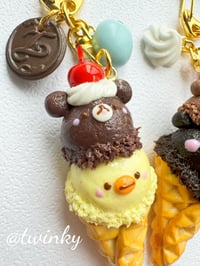 Image 4 of Cute Bear Icecream Miniature Keychain Charm