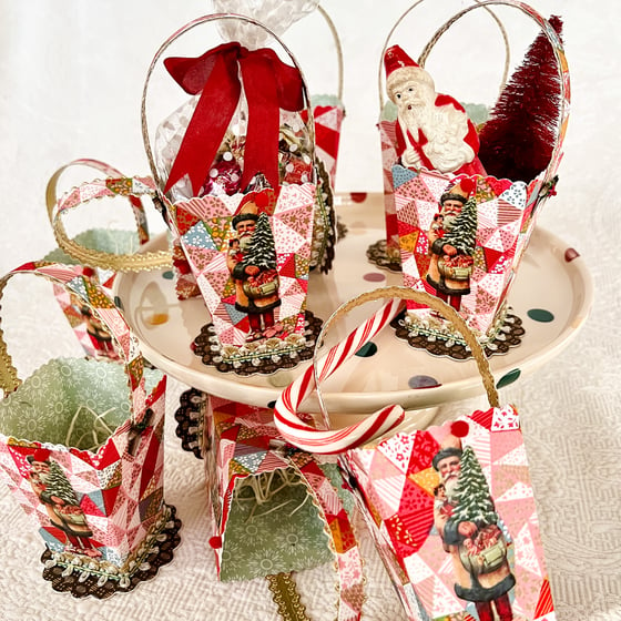 Image of Patchwork Santa Basket