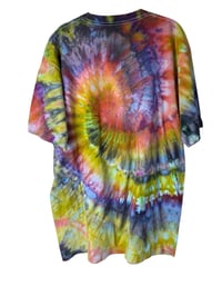 Image 7 of XL Adult Combed Cotton Tee in Bright Spiral Ice Dye