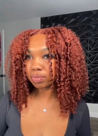 Image 1 of 16” 7x5 Afro Kinky Curly Reddish Brown Wig (Unice)