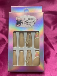Nails - Long (Nude Butterfly Bling)