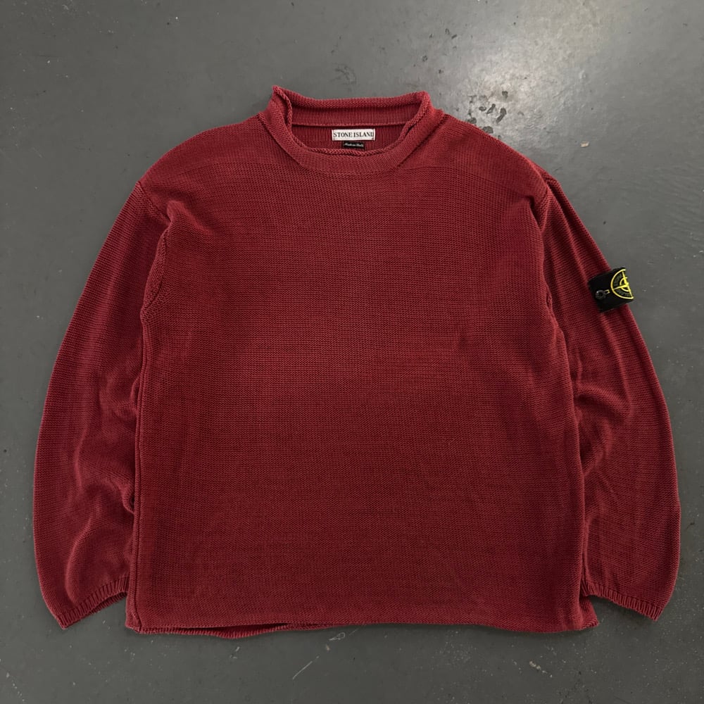 Image of SS 2001 Stone Island mock neck sweatshirt, size XL