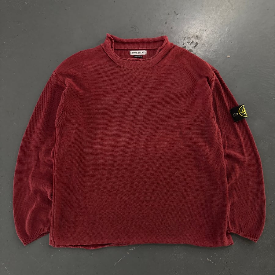 Image of SS 2001 Stone Island mock neck sweatshirt, size XL