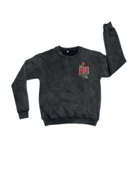 Image 1 of FM Acid-Wash  Heavyweight Crewneck