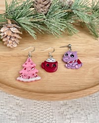 Image 5 of Purple Hippo Earrings | Christmas Hippopotamus