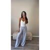 Grey Striped Linen Trousers 