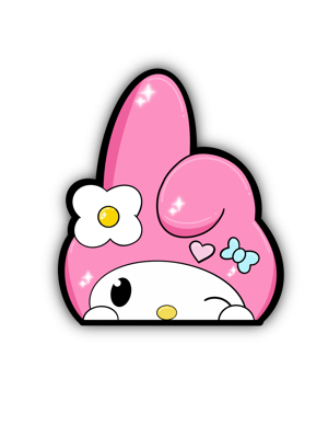 Image of Pink bunny peeker glossy finish