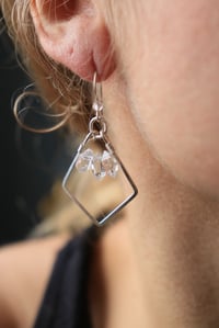 Image 1 of Sterling Silver + Raw Quartz Earrings (1)