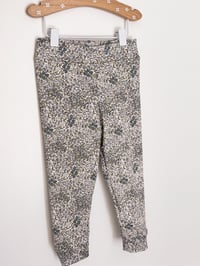 Image 1 of Legging Côtelé Fleuri bleu et vert 