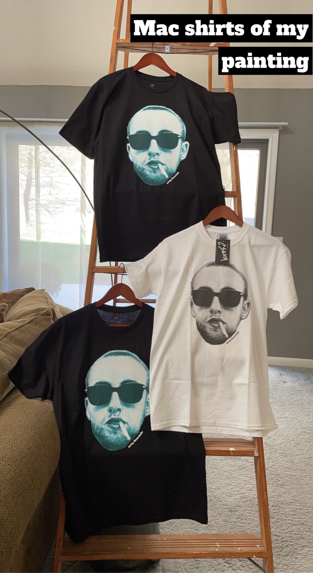 MAC MILLER CROPPED HEAD TSHIRT (BLACK)