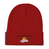 Image 2 of Embroidered Beanie -  BLACK LETTERING
