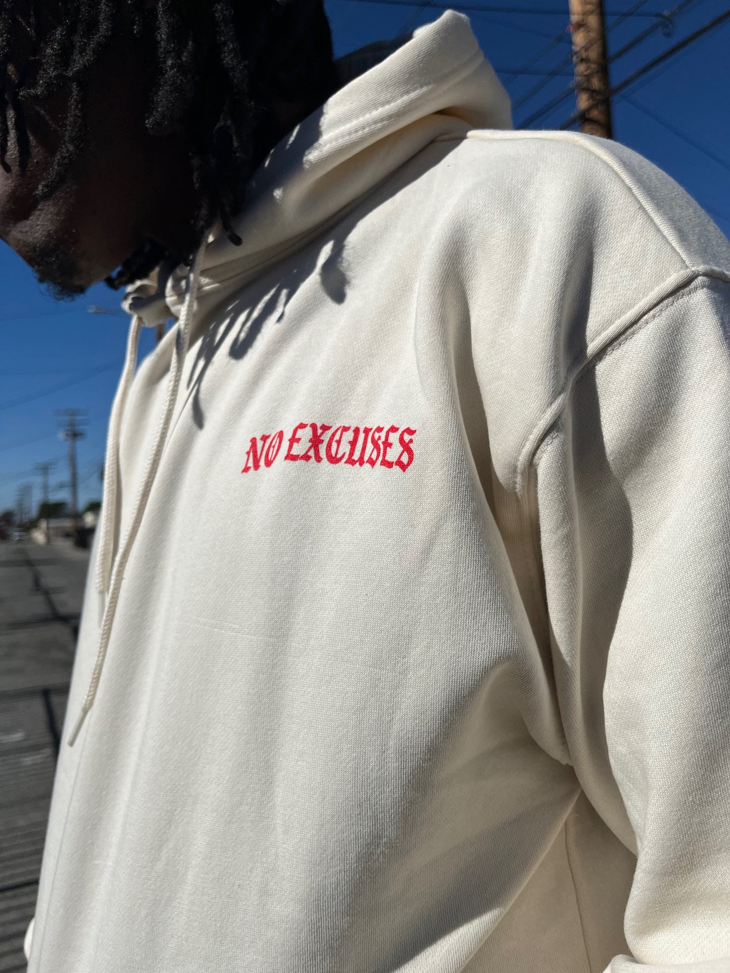 Image of A1$D1 No Excuses Hoodie (Cream X Black X Red)