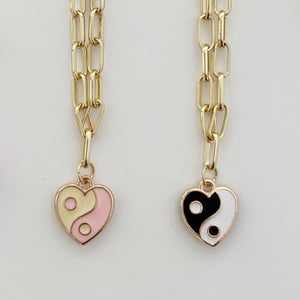 Image of Ying Yang Heart Necklace 