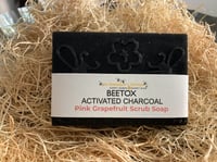 Image 1 of Beetox  Activated Charcoal Honeybee Glycerin Scrub Body Bar