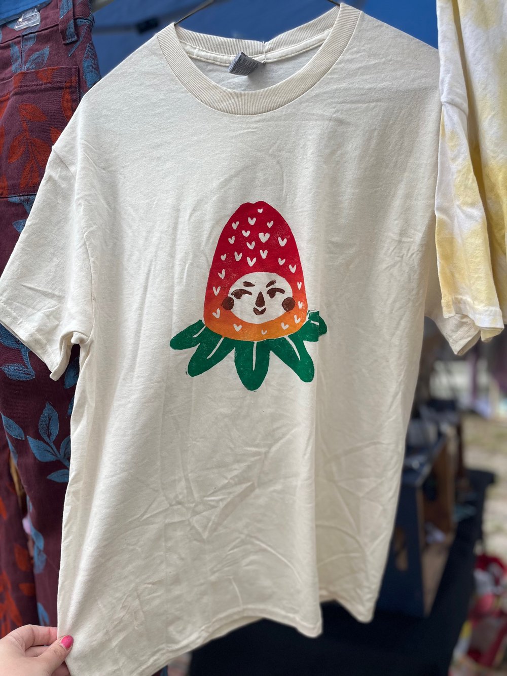 Image of MADE TO ORDER Strawbaby Hand-carved and Printed Tee