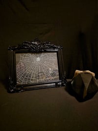Image 1 of Gothic sideway black ornate framed preserved web -large