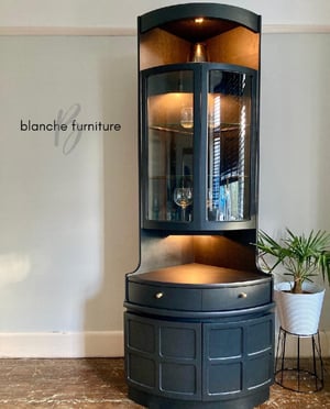 Image of Custom Order: Nathan Corner Drinks Cabinet unit in Black