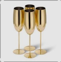 Image 2 of Gold Stainless steel Champagne Flutes 7.5 Ounces