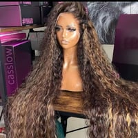 36in Highlight Deep Curl 13x6 HD Lace 200 Density 