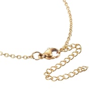 Image 5 of Stainless Steel Bar Pendant Necklace with Cubic Zirconia 