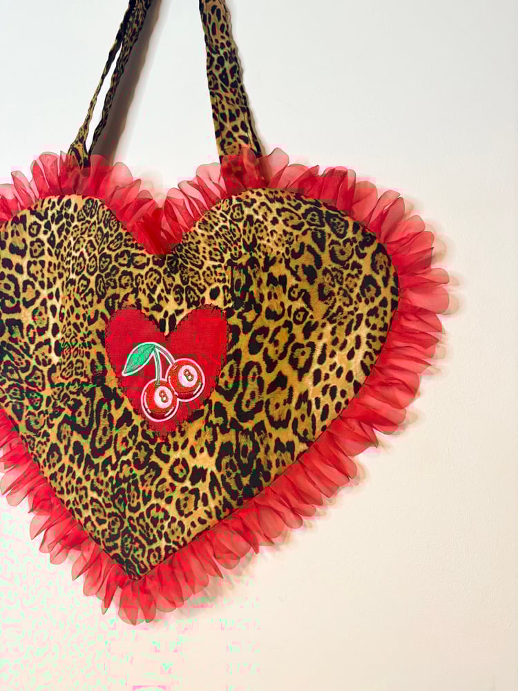 Image of Cherry Leopard Heart Bag 🍒🐆❤️‍🔥