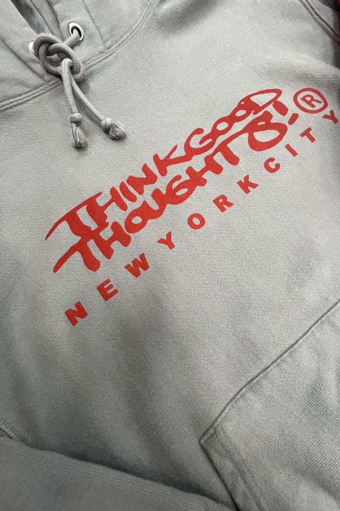 Image of Reverse Weave® Garment-Dyed Original Logo Hoodie - Concrete Grey