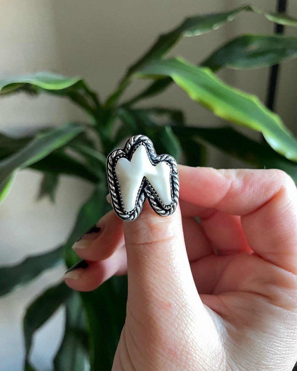 Image of Fox Molar Handmade Sterling Silver Ring