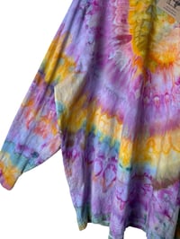 Image 4 of XXL Unisex Adult Soft Long Sleeve Tee in Soft Spiral Ice Dye