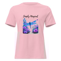 Image 4 of Women's Relaxed T-Shirt, Simply Magical Dragonfly  & Wildflower Tee