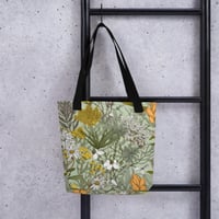 Image 1 of Art Nouveau Inspired Soft Multicolor Boho Floral Sketch Tote Bag