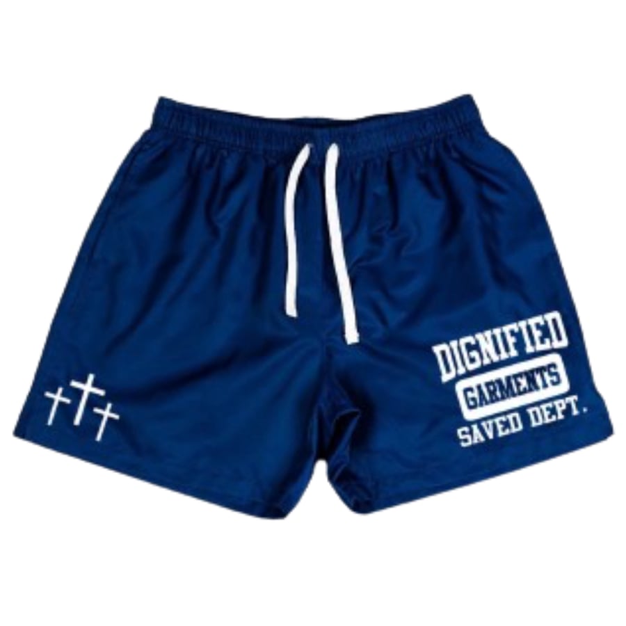 Image of Dignified “Saved Dept” Shorts (Navy Blue)