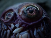 Image 12 of Custom Swappable Phone Grip for smartphones, reflective pupil, glow in the dark. Madballz