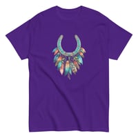 Image 4 of Unisex classic tee, Feathers and  Turquoise Horseshoe Tee, Western