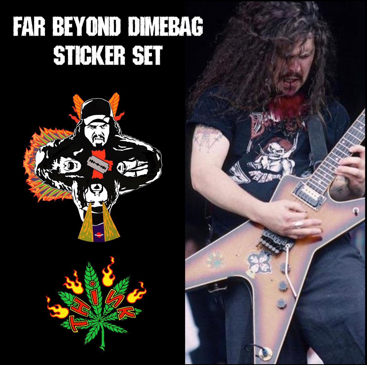 Image of Far Beyond Dimebag Sticker Set of 3 (Large, Small And Think)
