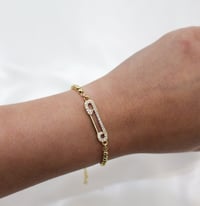 Image 3 of Rhinestone Safety Pin Bracelet 