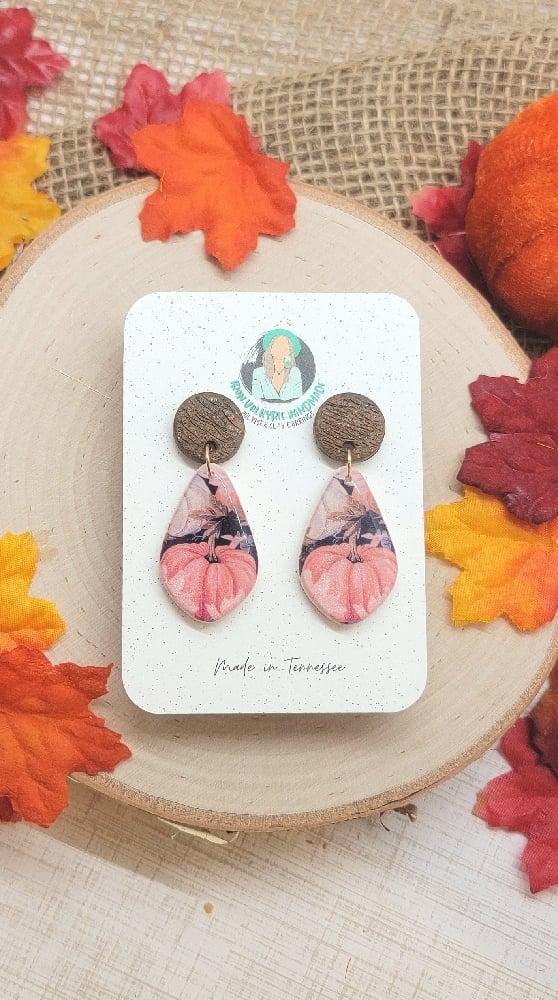 Image of Floral Pumpkin Dangles
