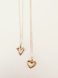 Image 2 of Mini 10K Sculpted Heart Necklace 