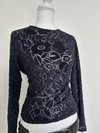 Image 2 of Vintage black velvet shirt // M