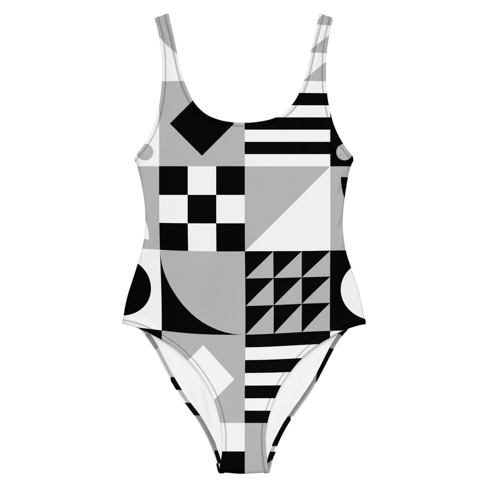 Image of One-Piece Black Groove Swimsuit