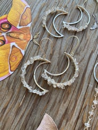 Image 4 of Crystal Encrusted Crescent Moon Earrings